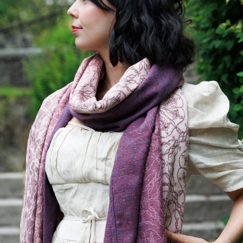 Lothlorien Damask Oscha Lord of the Rings Shawl Wrap 2