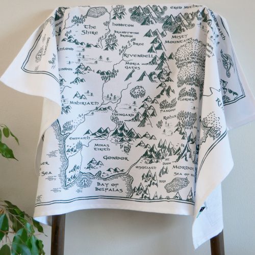 Realm of Middle earth Lord of the Rings Map Oscha Tea Towel 5