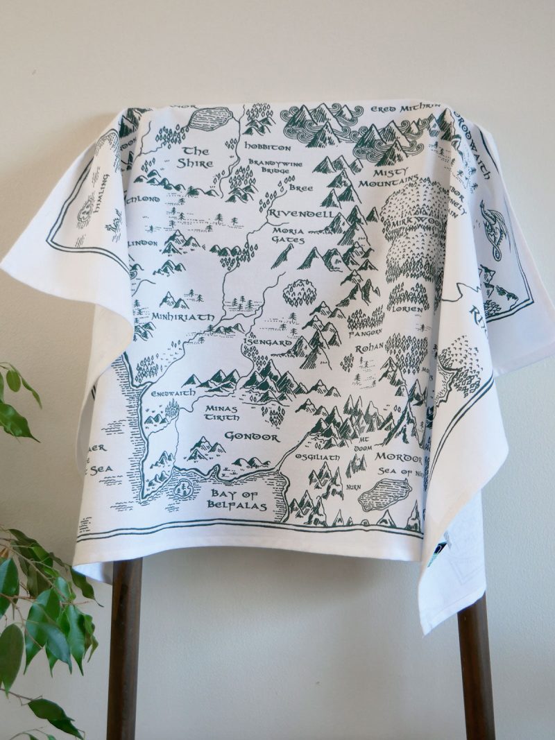 Realm of Middle earth Lord of the Rings Map Oscha Tea Towel 5