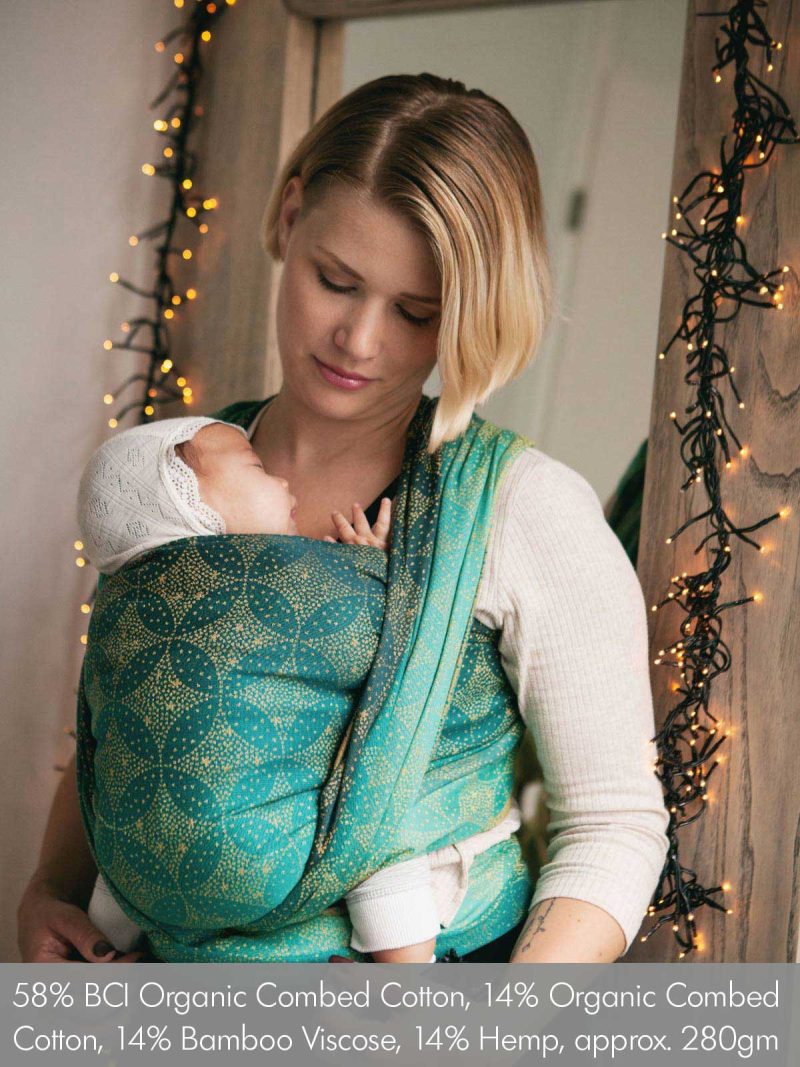 Starry Night Gold Dust Oscha Slings Action Baby Wrap Action with text 22a5fd7a cbc3 4729 9b41 d9a7dbb1708b