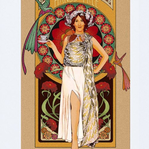 art nouveau complete set of five art print2