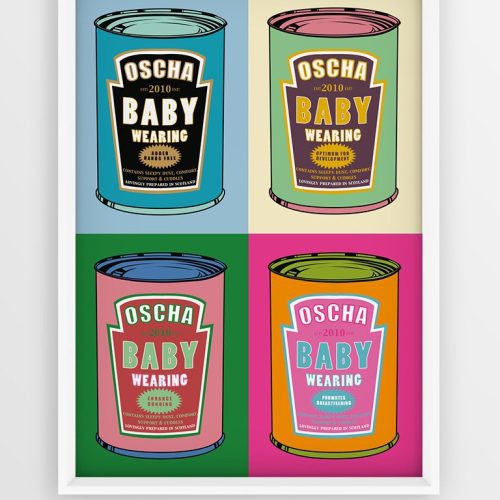 pop art babywearing in a can art print2