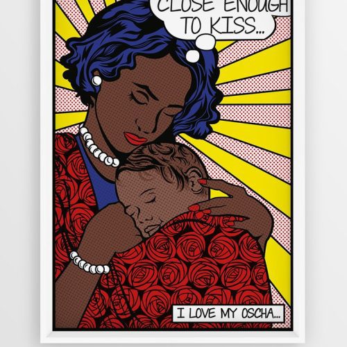 pop art close enough to kiss art print2